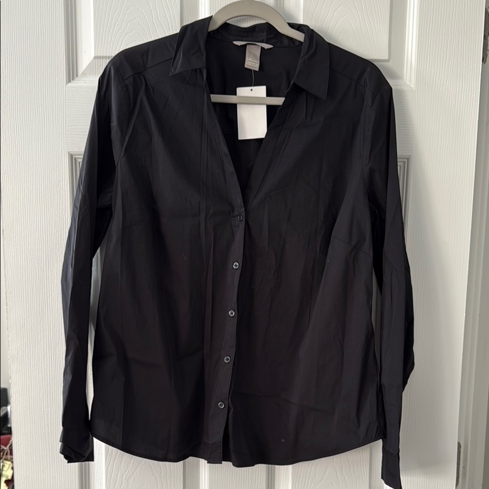 NWT H&M Black Button-Up Shirt